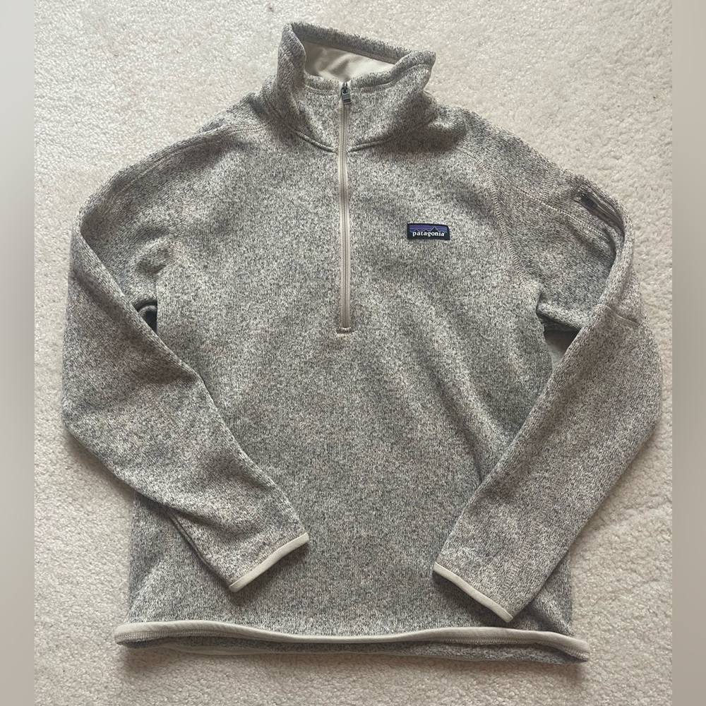 Patagonia Better Sweater Quarter Zip Sweater Women’s Large Grey / Beige